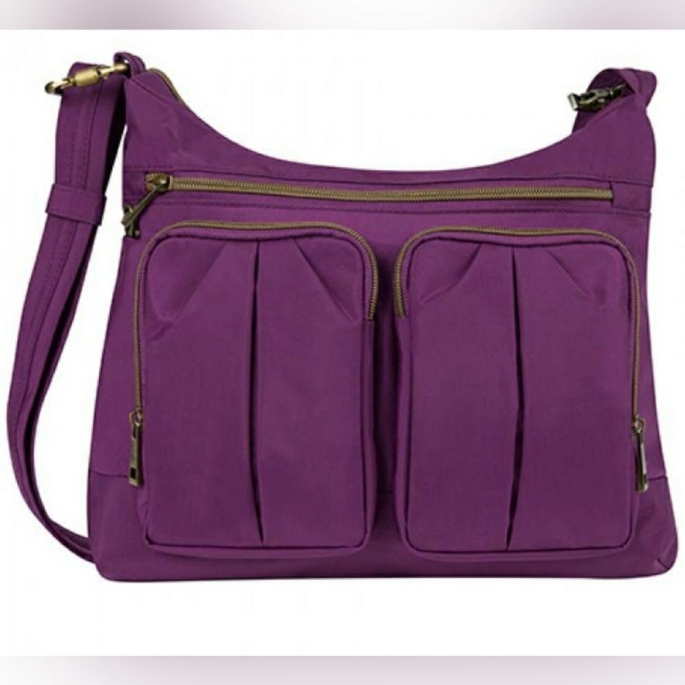 Travelon Anti-Theft Signature Twin Pocket Hobo Bag - Lightweight.